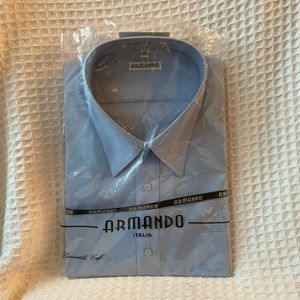 Armando Light Blue Button Down Long Sleeve Dress Shirt 18 1/2 34/35 NWT